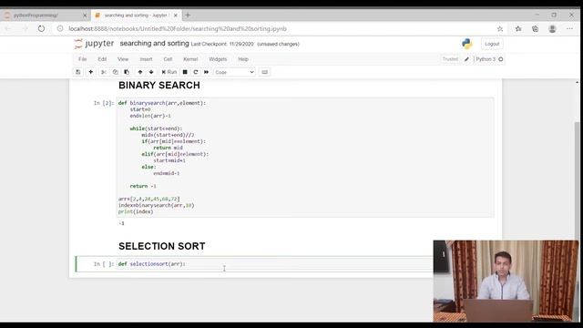 SELECTION SORT IN PYTHON || JUPYTER NOTEBOOK || #PYTHON