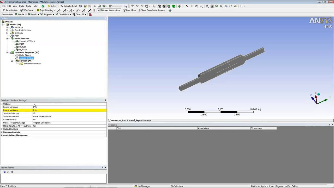 Акустический расчет глушителя Ansys Mechanical