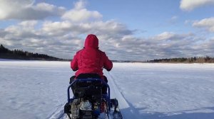 Мини снегоход Хаски покатушки с сыном