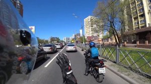 Дарья.  Первый выезд в город на мотоцикле.  Yamaha Fz6s2  Мотосопровождение