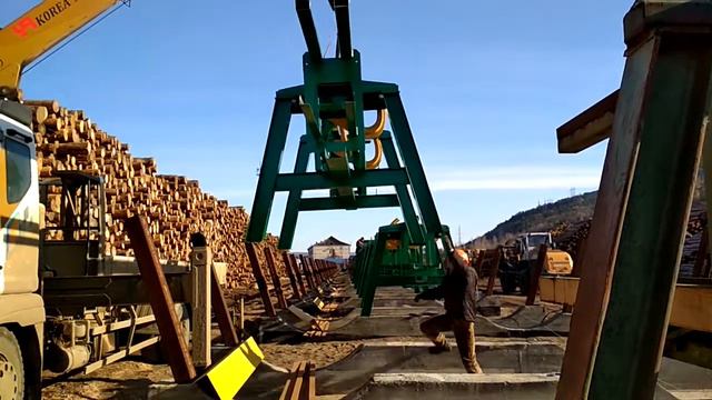 Монтаж карманов линии сортировки брёвен LekopaOY Приангарский ЛПК