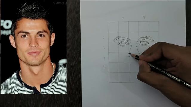 How to draw Cristiano Ronaldo Step by Step // full sketch outline tutorial for beginners смотреть онлайн