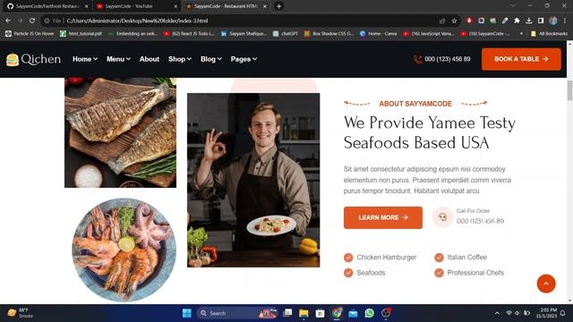 Restaurant Website HTML - CSS - Javascript , Free Source Code #freesourcecode #ecommercewebsite
