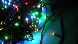 Светодиодная цветная гирлянда нить  уличная с мерцанием Черный провод 220 Вольт