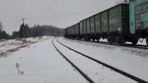2ТЭ116-1334 с грузовым едет по перегону Иваново-Сортировочное - Горино.
