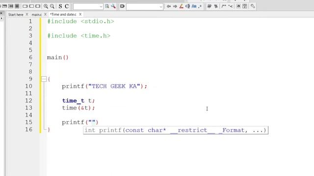 how to display time and date using c programming #time #date #cprogramming  #techgeekka
