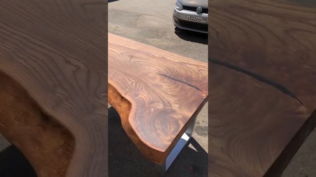 Столы и столешницы из Карагача. Цельный слэб. Масло 2к loba. Лофт стол. Loft table .