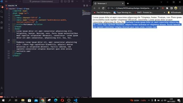 BELAJAR HTML UNTUK PEMULA  |  #6 Paragraph