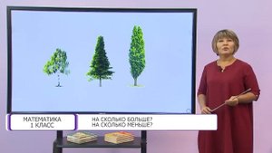 Математика. 1 класс.  На сколько больше, на сколько меньше /05.10.2020/