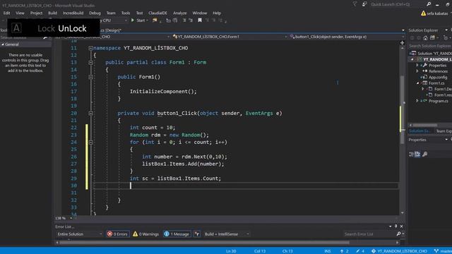 C# Console - Choose random item from the listbox смотреть онлайн