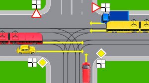 Кому должен уступить дорогу водитель красного автомобиля?