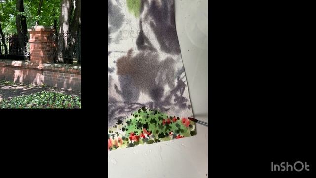 Рисуем фрагмент ограды в Коломенском.Акварель