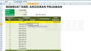 Cara Membuat Tabel Angsuran Kredit atau Pinjaman dengan Rumus PMT | Tutorial Excel Pemula