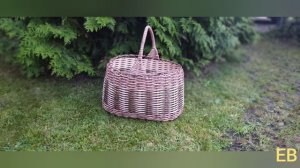 Корзина из искусственного ротанга. Бескаркасное плетение.