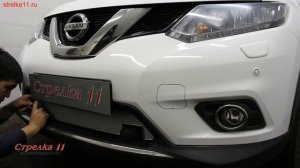 Защита радиатора PREMIUM - NISSAN X-TRAIL (III) с парктроником 2015-н.в. (Хром) - strelka11.ru