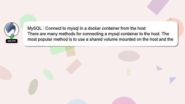 MySQL : Connect to mysql in a docker container from the host смотреть онлайн
