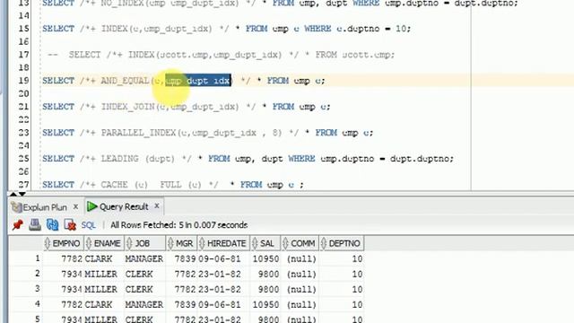 Oracle Hints Tutorial for improving performance смотреть онлайн