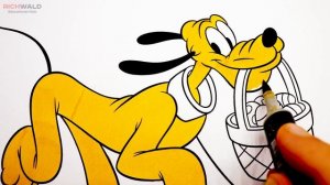 Клуб Микки Мауса : Собачка Плуто / Раскраска для детей/ Книжка раскраска / /how to draw Pluto