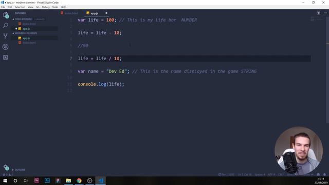 Javascript Variables & Data Types _ Javascript Tutorial For Beginners | developedbyed