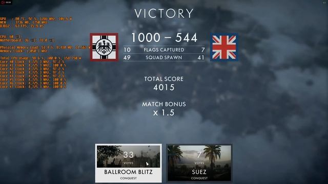 Battlefield 1 DX12 Ultra FX-8300 4.7GHz 16GB 2100MHz смотреть онлайн