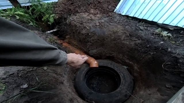 Продолжение монтажа канализации для бани.#дача#канализация#баня