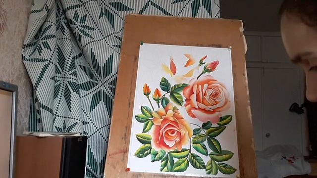 Персиковые розы. Урок рисования 1. Акварель / Peach roses. Drawing lesson 1. Watercolor.