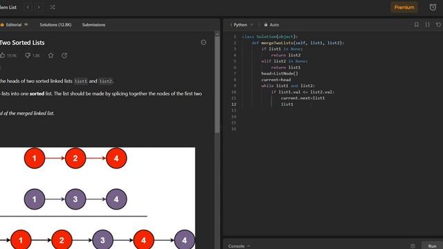 LeetCode Problem 21: Merge Two Sorted Lists - Step-by-Step Explanation and Python Solution (Hindi) смотреть онлайн