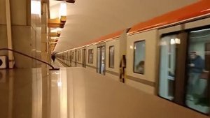 Отправление поезда метро 81-725.1/726.1/727.1 "Балтиец" со станции метро Гражданский Проспект.
