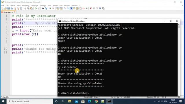 #20 Calculator in Python || Command Line Calculator  (Hindi)
