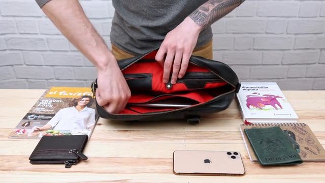 Обзор кожаной мужской сумки для ноутбука SHVIGEL 19108 смотреть онлайн