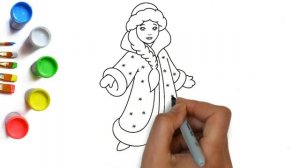 Как нарисовать Снегурочку, внучку Деда Мороза, лёгкие рисунки на новый год, рисование для детей