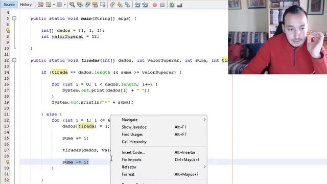 Ejercicios Java - Recursividad #14 - Combinaciones de dados con backtracking смотреть онлайн