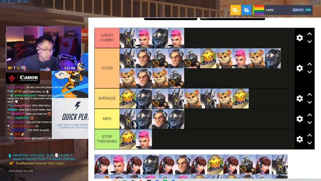 KARQ ranks OVERWATCH TANK DUOS (Tier List)