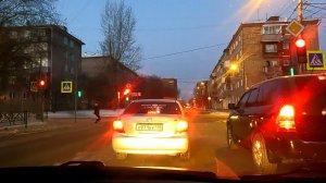 Проспект Свободный ул Мечникова г Красноярск рано утром январь 2022