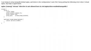 DevOps & SysAdmins: Setting up mongodb behind nginx