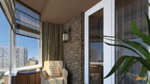 Современный дизайн балкона / панорамное остекление