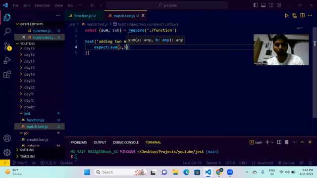 Jest JavaScript Framework || Api Testing || frontend & Backend