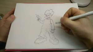 Как нарисовать персонажа Пико из игры ФНФ