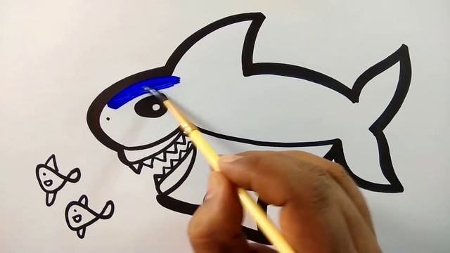 Bolalar uchun akula chizish / Drawing baby sharks for kids / Рисуем маленьких акул для детей смотреть онлайн