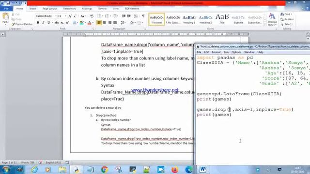 how to delete column rows in data frame смотреть онлайн