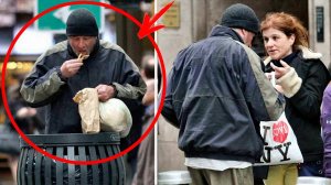 Женщина дала еды "БОМЖУ" не зная, кто стоит перед НЕЙ... Его знает весь МИР...