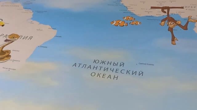 Бумажные фотообои бесшовные VEROL "Карта детская синяя"обои бумажные для стен, фотообои на стену смотреть онлайн