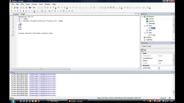 ROBLOX Scripting - How To Make An On-Touched Script: GlobeOfGeek Tutorial