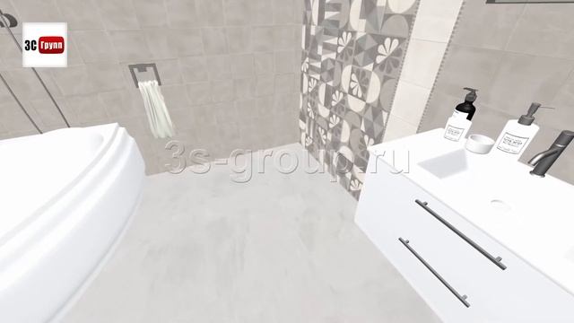 Плитка Понти Керама Марацци-Милано | 3D-раскладка в интерьере ванной