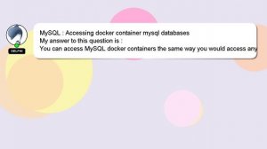 MySQL : Accessing docker container mysql databases