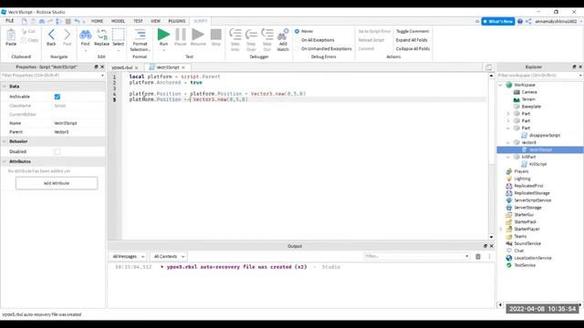 Roblox. Функция Vector3. Как заставить парты двигаться, вращаться, менять размеры?
