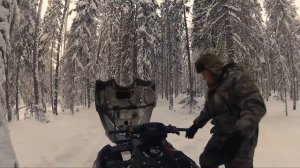 -45°С Запуск снегохода в мороз.Stels Viking 600