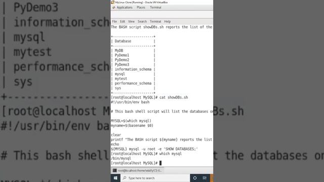 BASH Shell Script to list all instances of MySQL database and How to also do it from Command Line