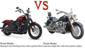 Harley Davidson Street Bob vs Honda VTX 1300 Test specification comparison
