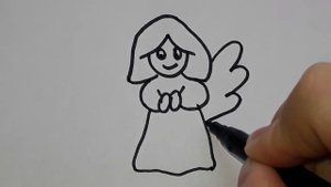 Рисуем Ангела. Легкие Рисунки за 5 минут.
